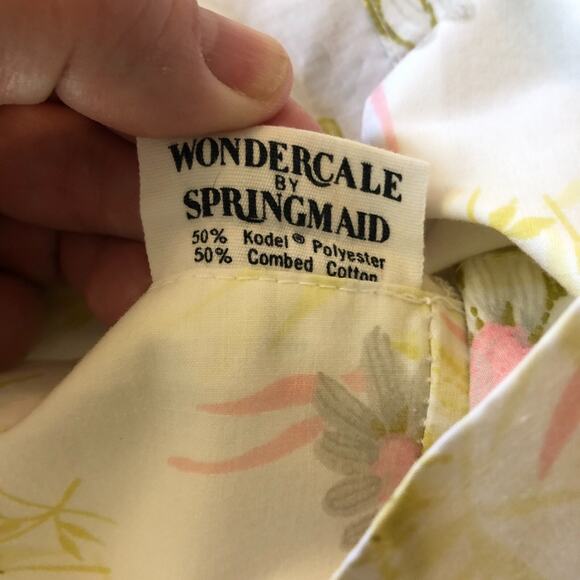Vintage Springmaid Wondercale Non Iron USA 2 Standard Pillowcases Floral MCM - Picture 6 of 7